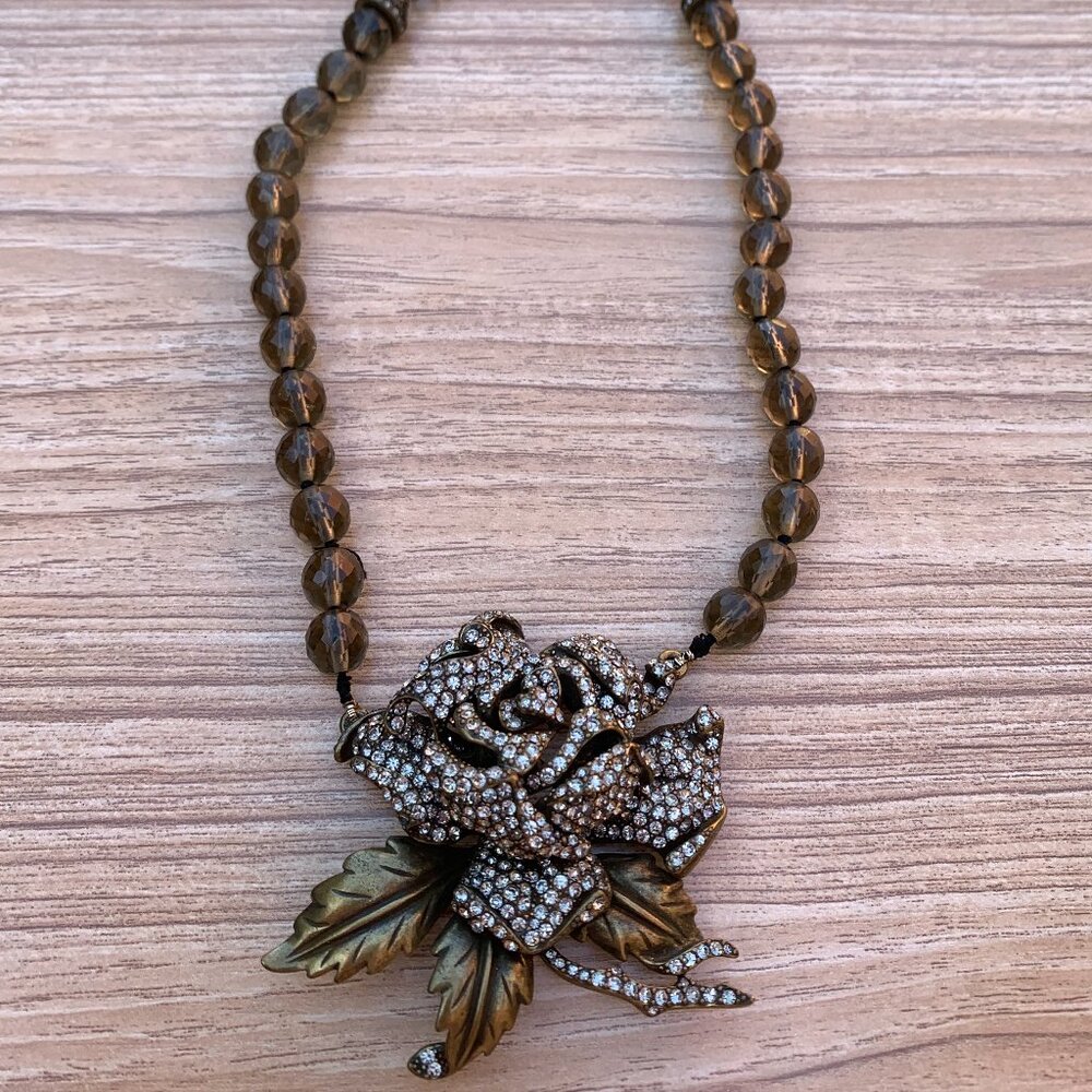 Heidi Daus Marcasite Rose Necklace
